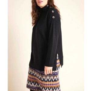 Anthropologie Tunic Sweater Margarita in black size small
